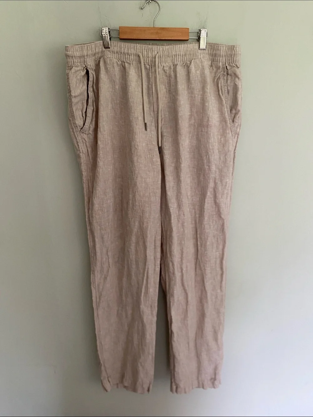 Quince Men’s 100% European Linen Drawstring Beach Pants in Flax Size XL